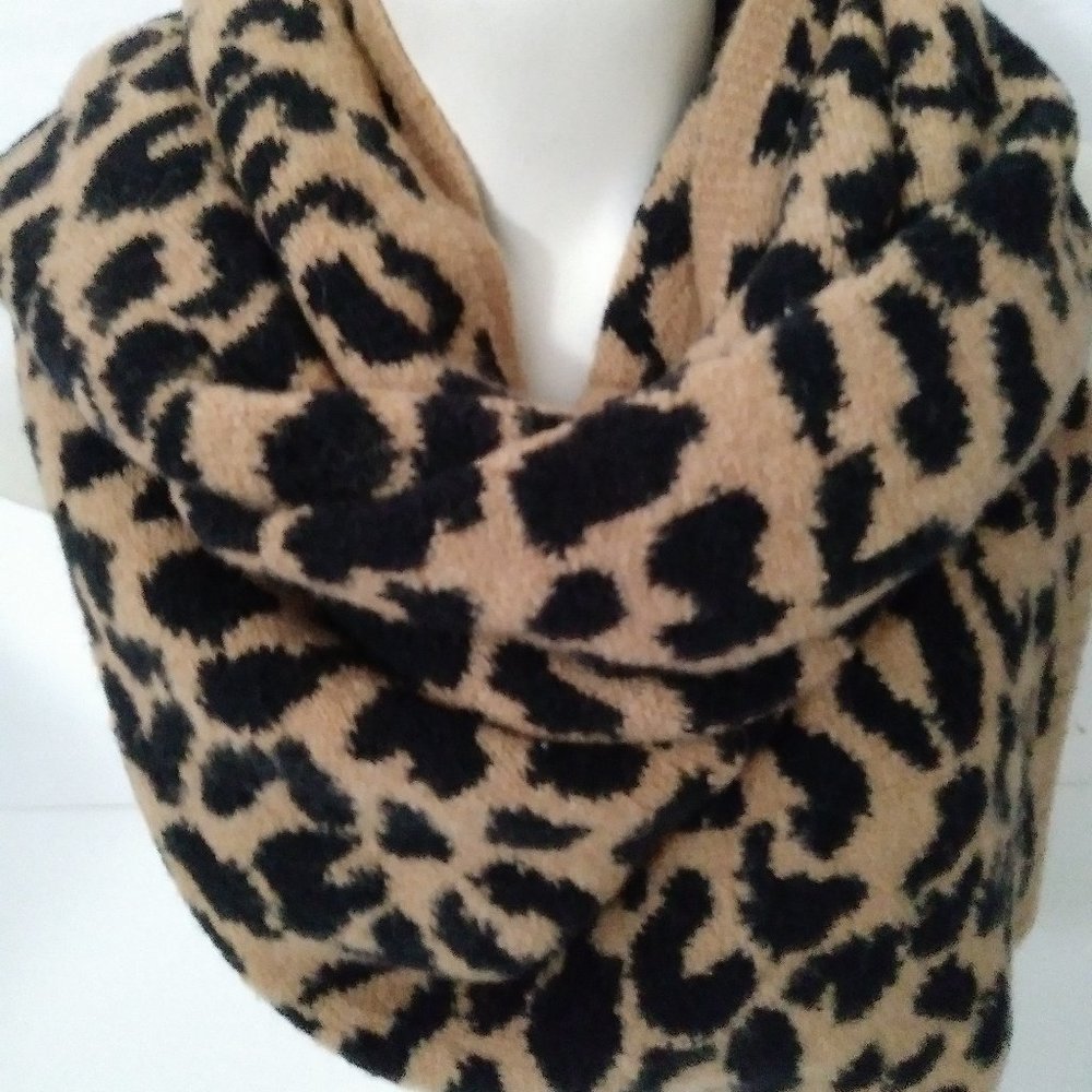 J. Crew Brown Tan Animal Print Scarf